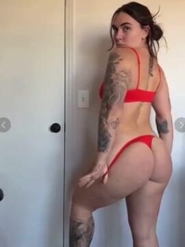 Abby Berner is stripping to show off her big butt!!!